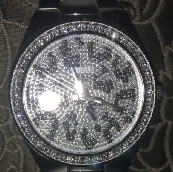 Guess bling silver cheetah stainless steel watch main image 10
